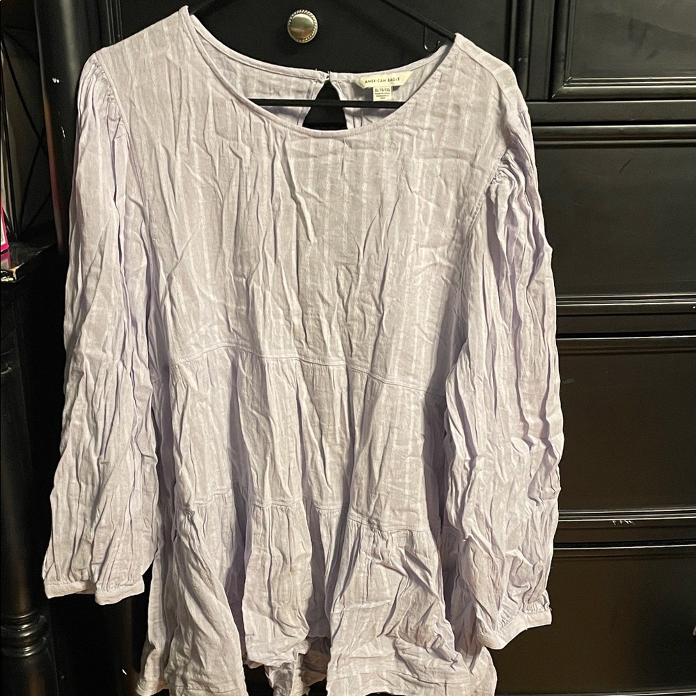 American Eagle Outfitters Lavender Open Back Peasant Blouse
